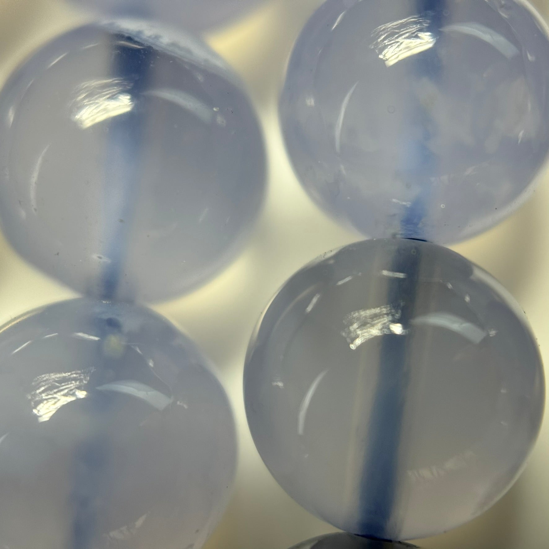 Blue Chalcedony Polished Round Beads image 4