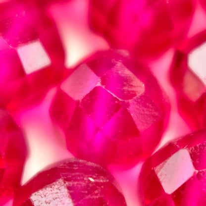 Synthetic Ruby Faceted Round Beads image 4