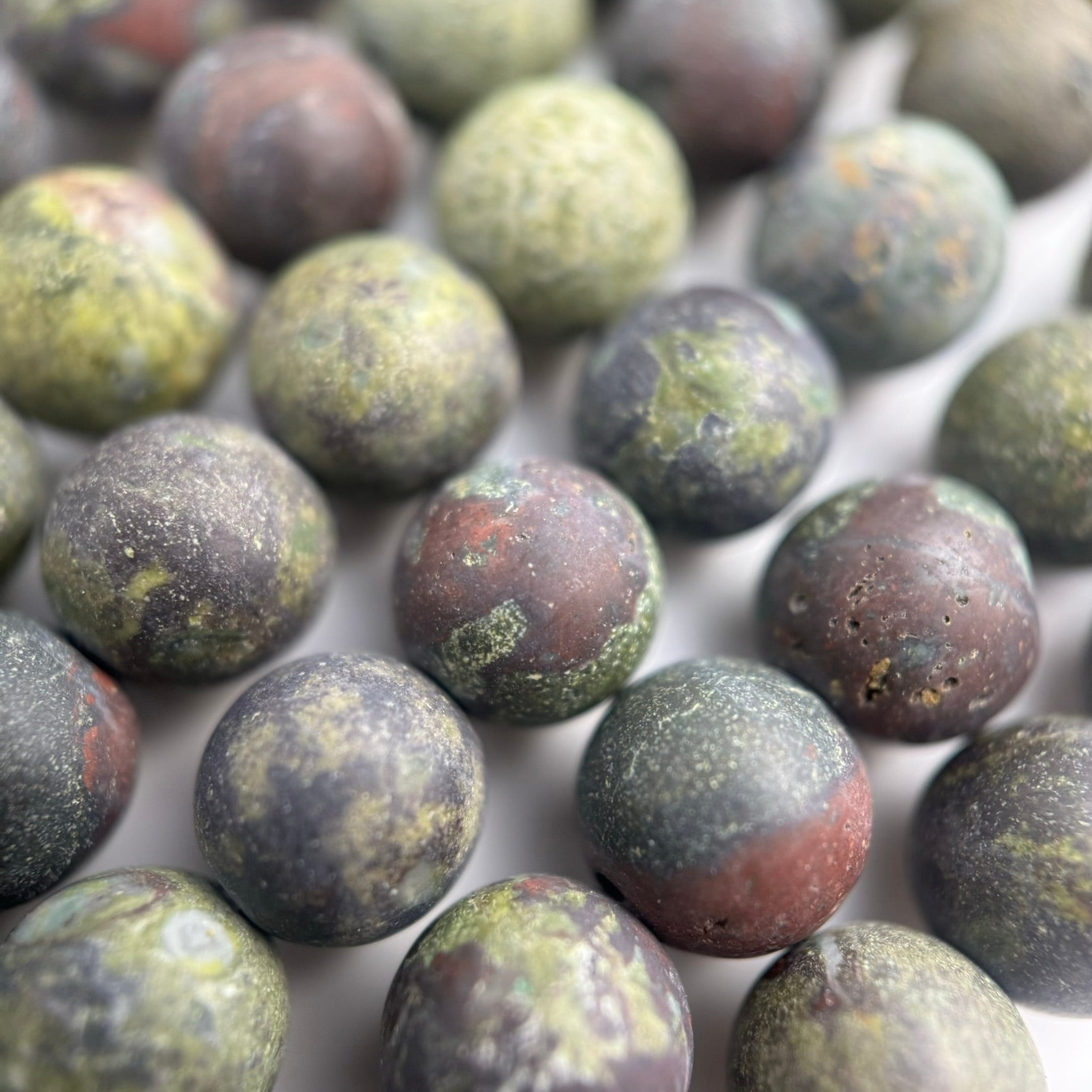 Dragon's Blood Jasper Frosted Round Beads image 5