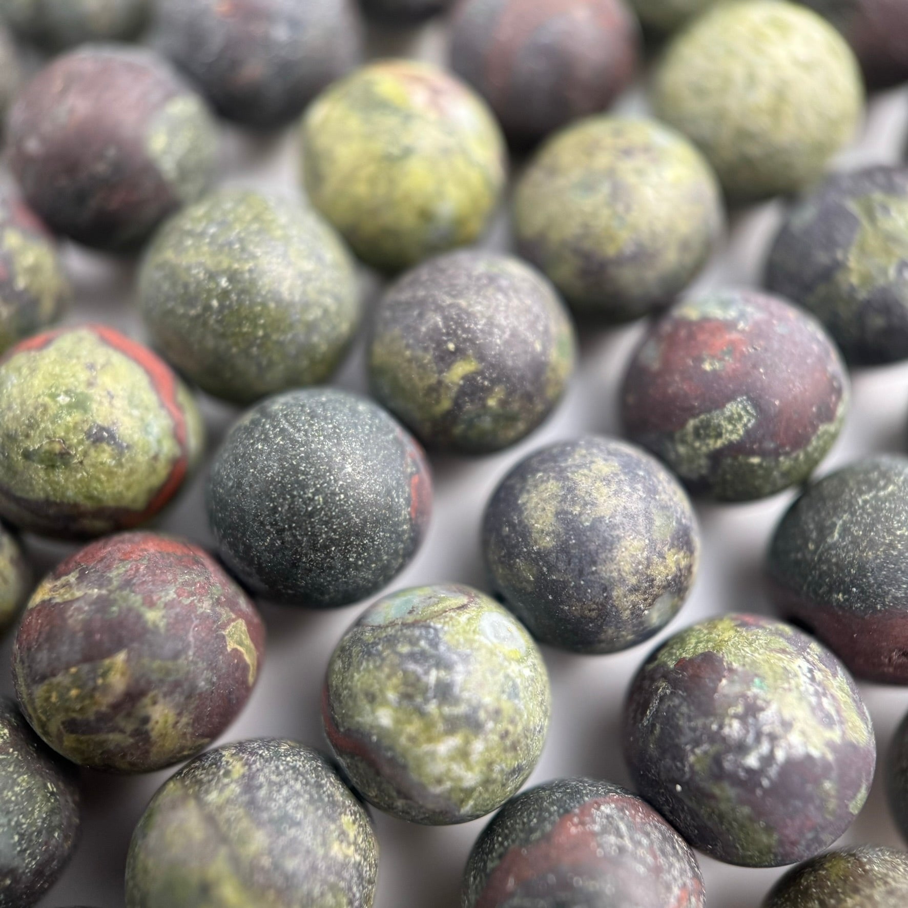 Dragon's Blood Jasper Frosted Round Beads image 6