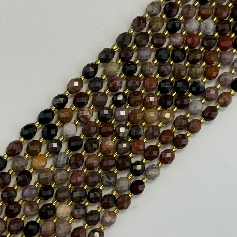 Barrel Faceted Natural Gemstone Beads