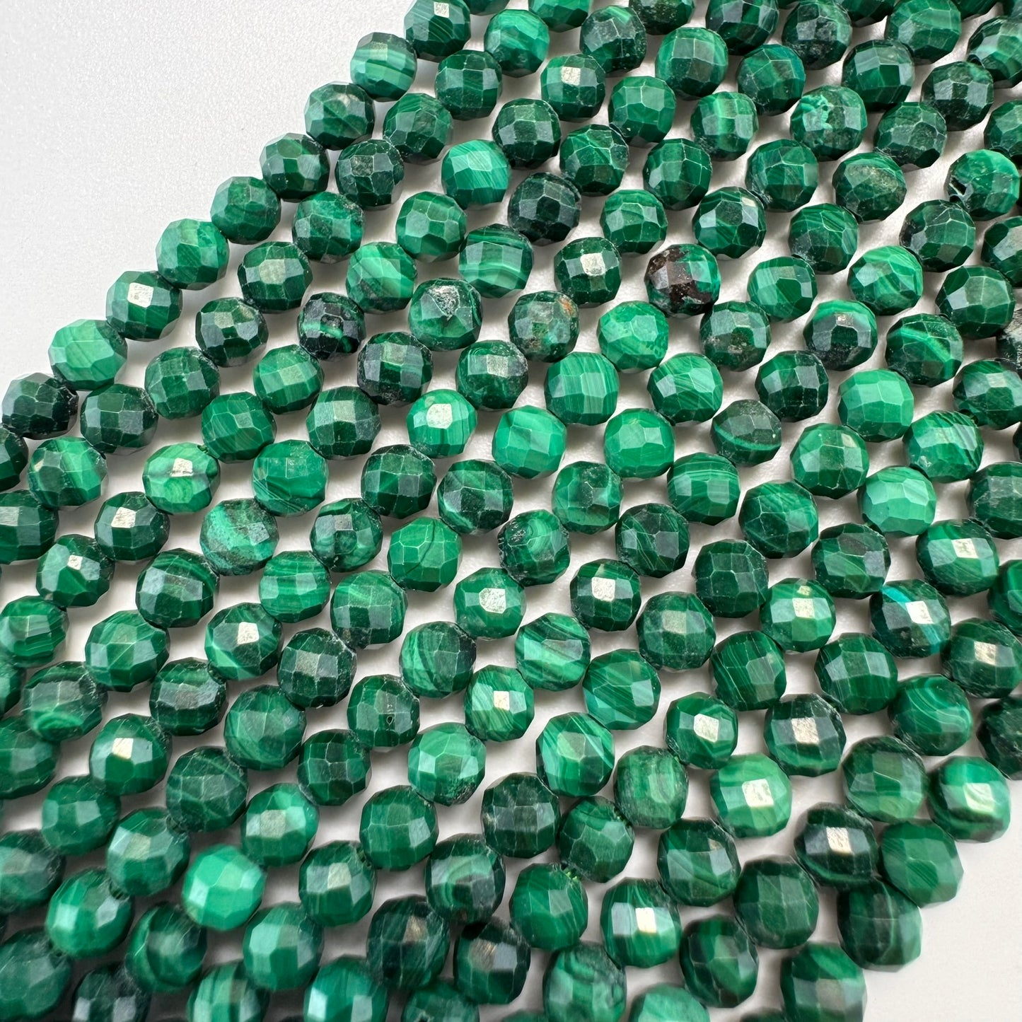 Malachite Faceted Round Beads (4mm) image 3
