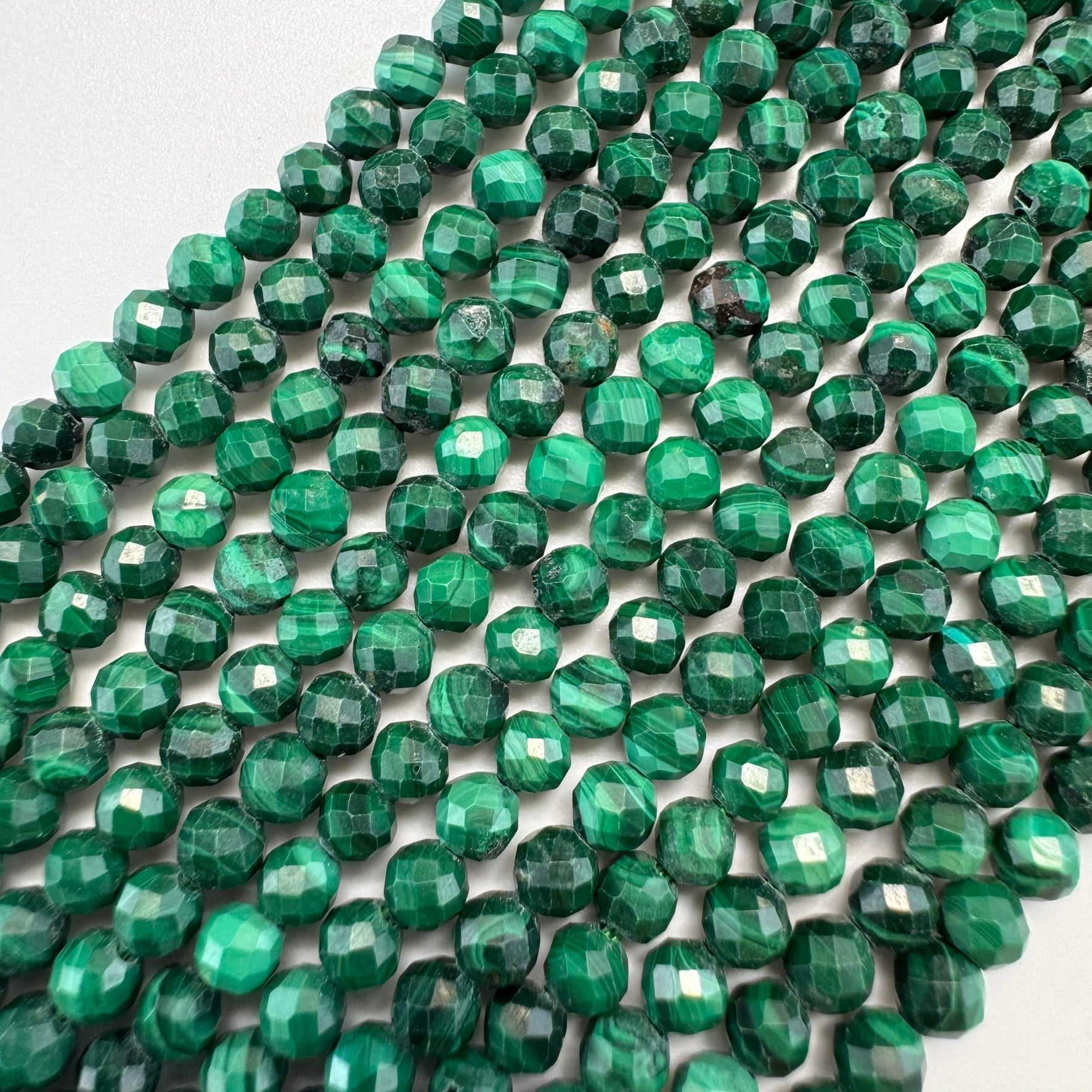 Malachite Faceted Round Beads (4mm) image 3