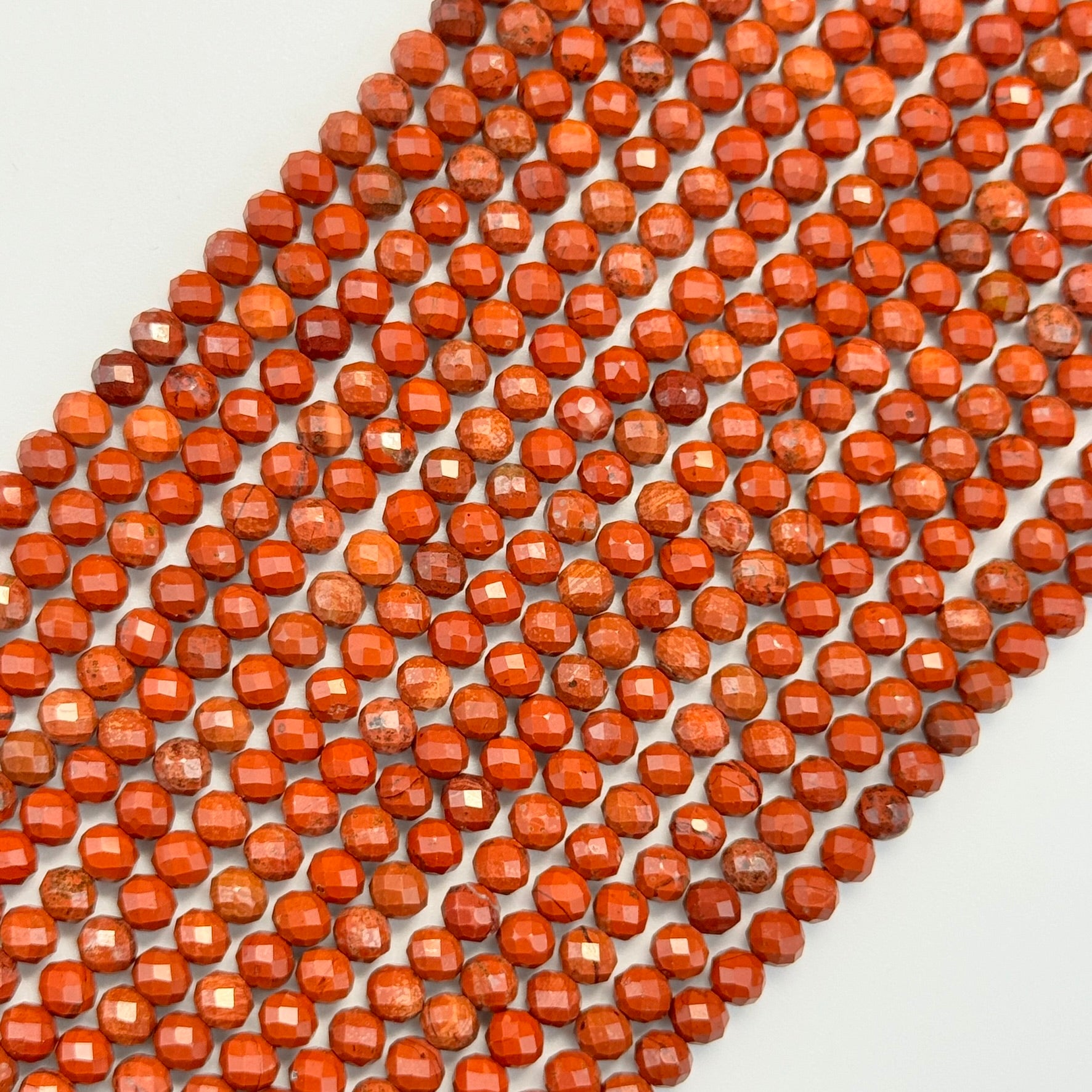 Red Jasper Faceted Round Beads image 0
