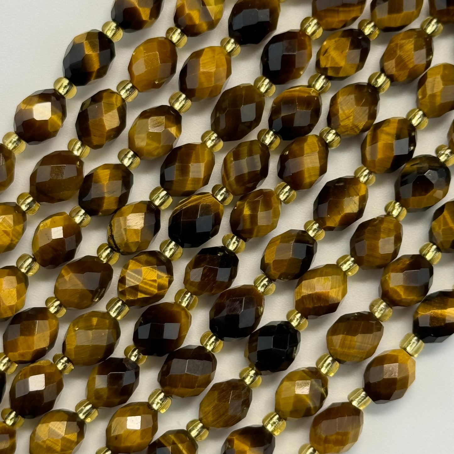 Tiger's Eye Faceted Barrel 8 Beads image 3