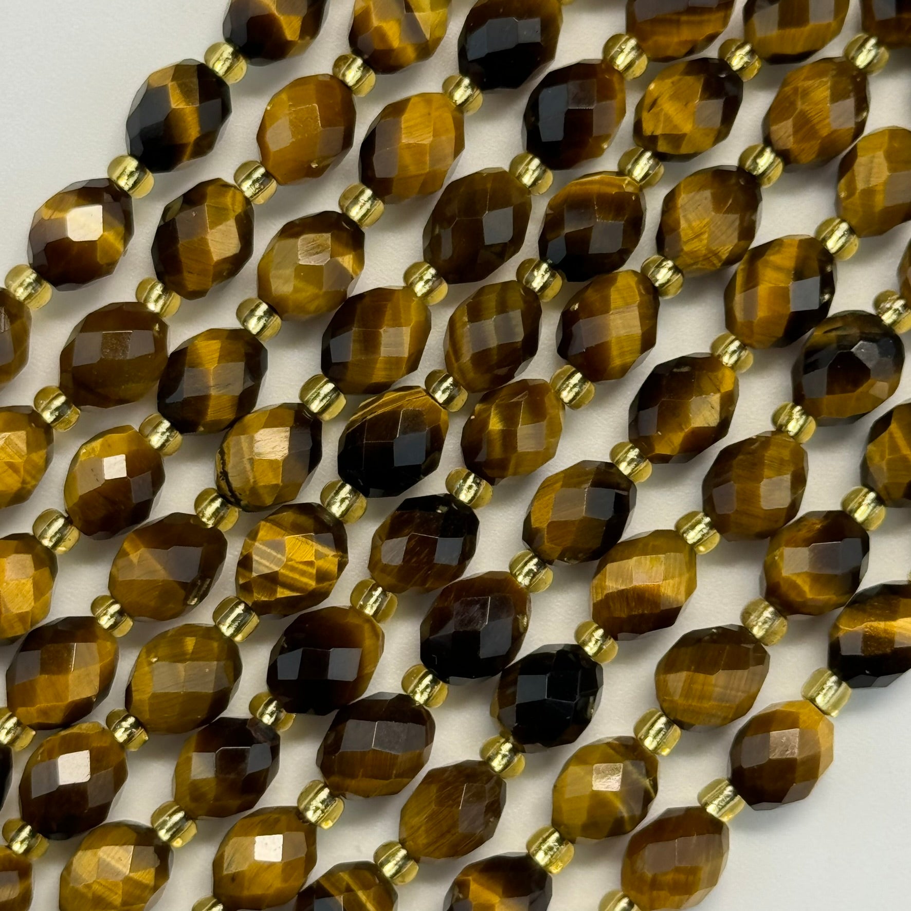 Tiger's Eye Faceted Barrel 8 Beads image 3
