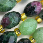Ruby Zoisite Faceted Barrel 8 Beads image 3