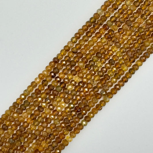 Yellow Faceted Tourmaline Rondelle Beads (4x3mm)