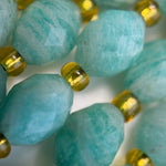 Brazilian Amazonite AA Faceted Barrel Gemstone Beads image 2