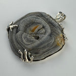 Druzy Chalcedony Quartz Coral Reef Design Pendant 925 Sterling Silver image 2