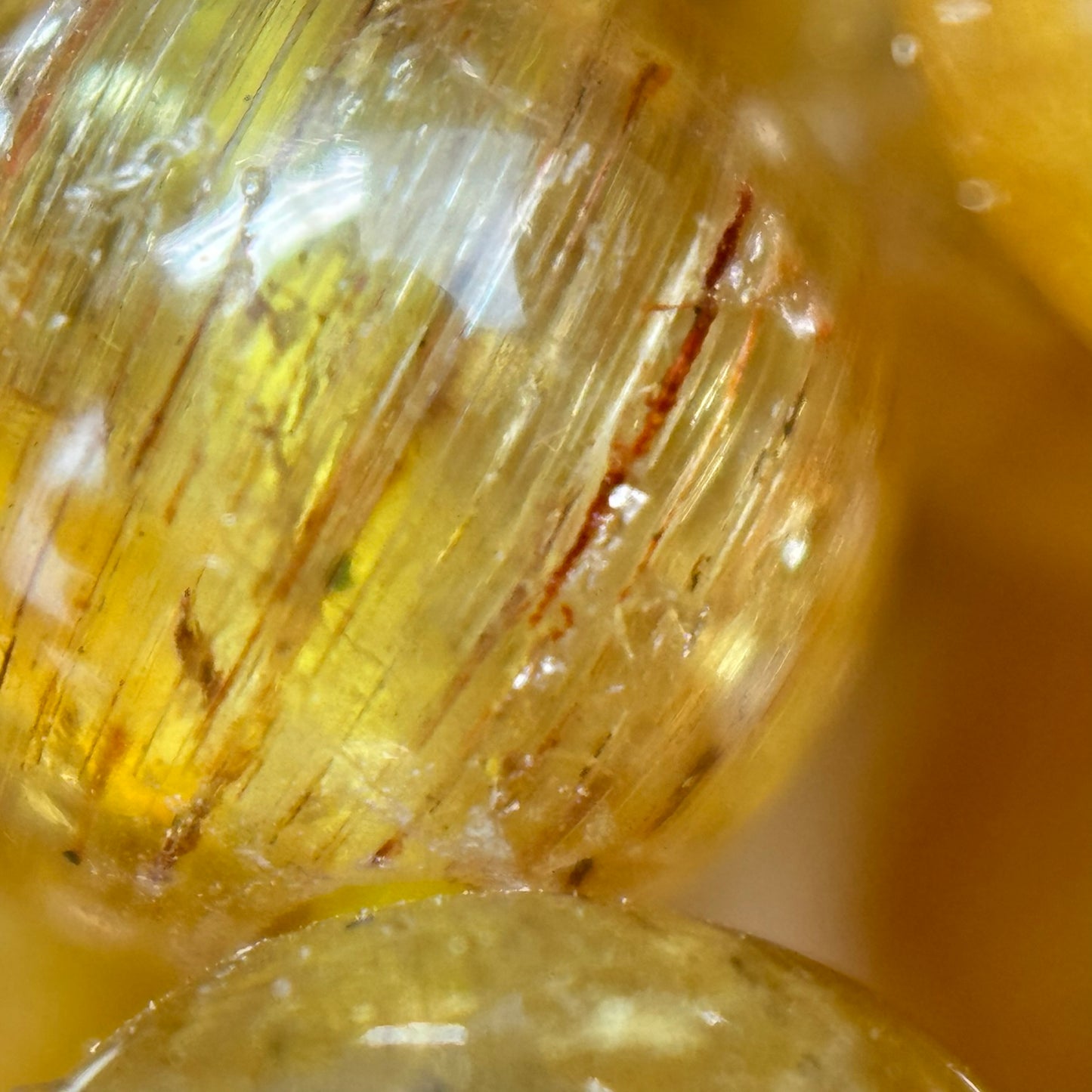 Golden Cat's Eye Apatite Polished Round Beads image 1