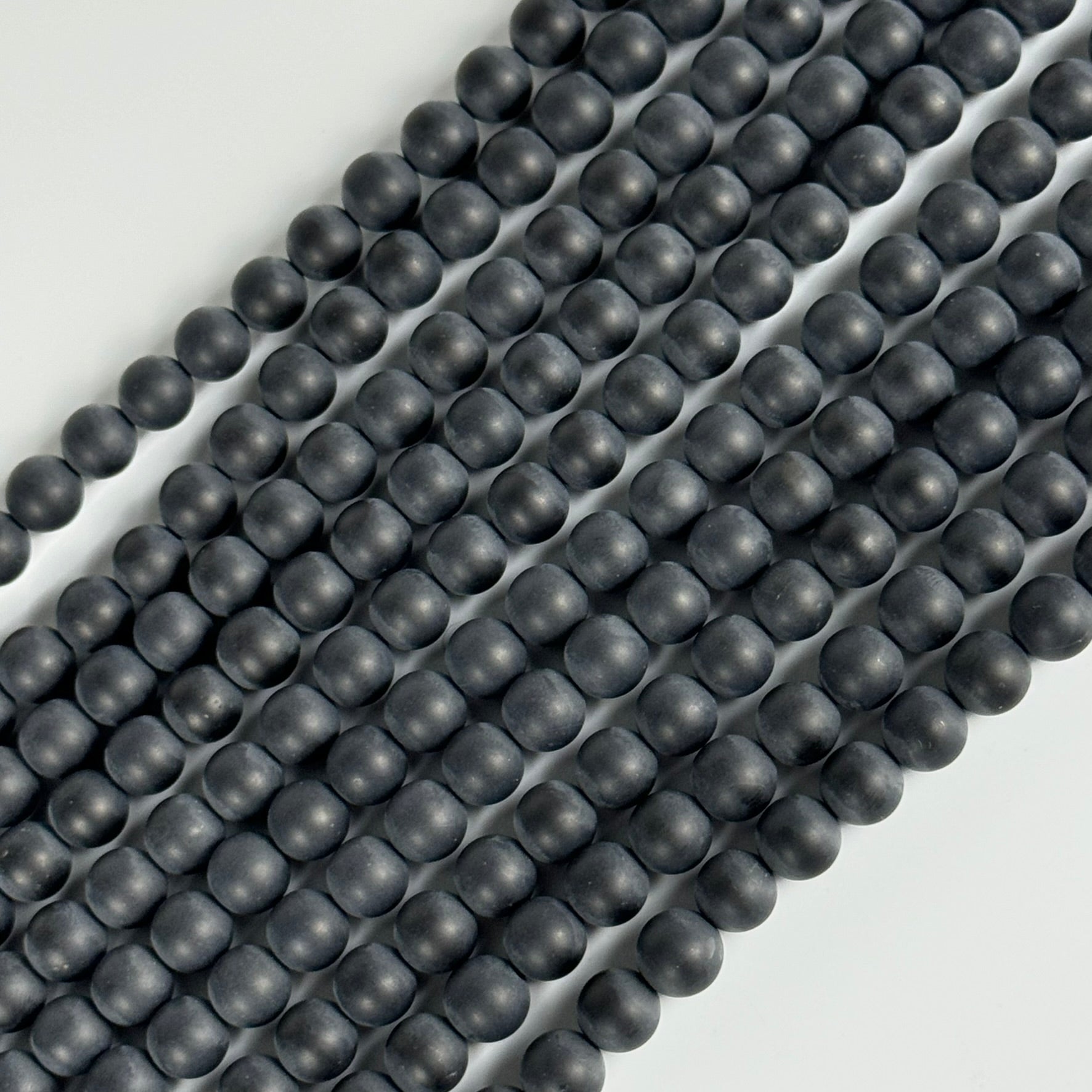 Black Onyx Frosted Round Beads image 1