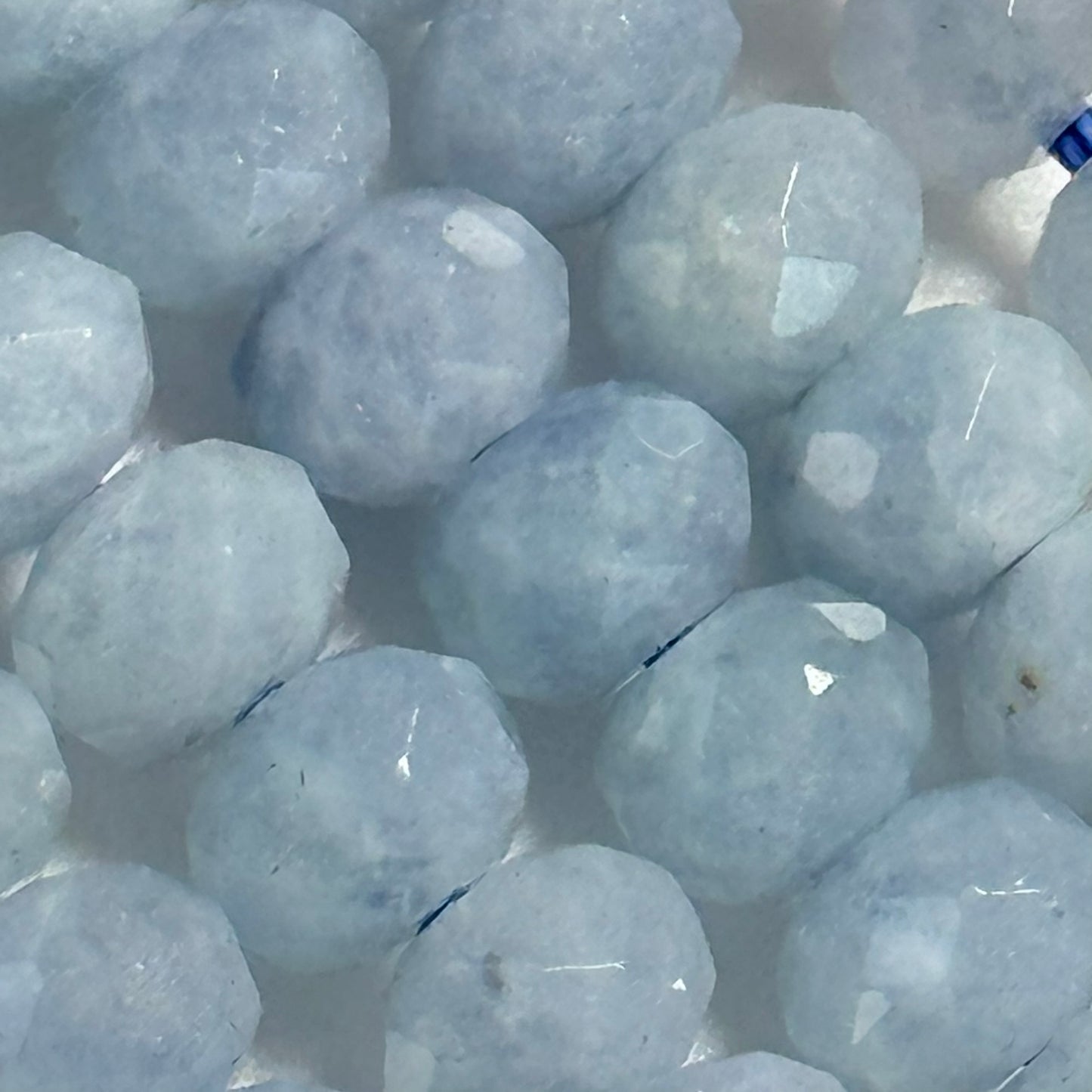 Aquamarine Faceted Rondelle Bead Gemstone Beads image 2