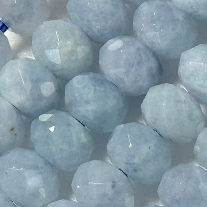 Aquamarine Faceted Rondelle Bead Gemstone Beads image 2