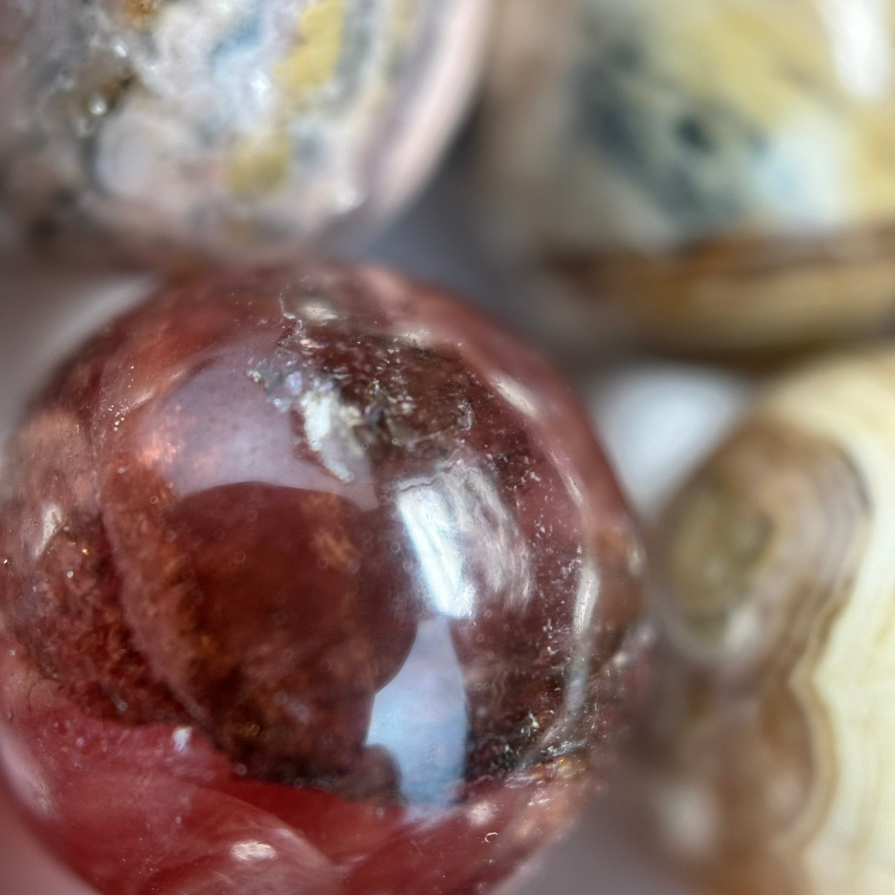 Dendritic Rhodochrosite Polished Round Beads image 2