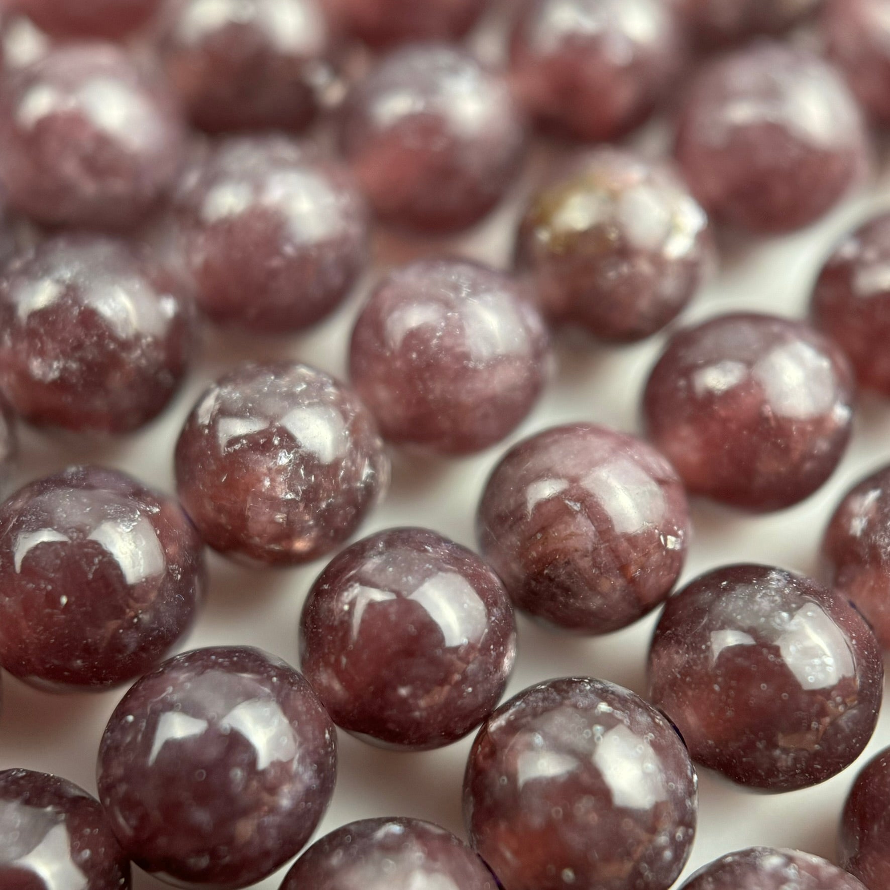 Lepidolite AAA Polished  Round Beads image 6
