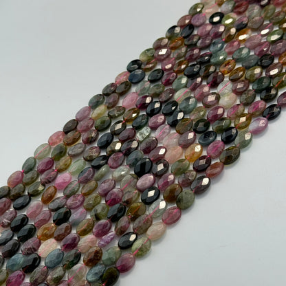 Tourmaline Faceted Oval Beads - (AA Quality)