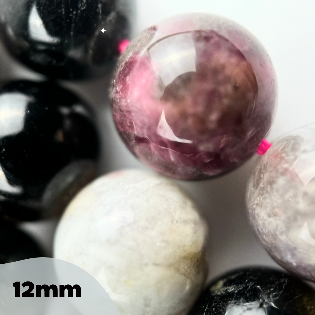 Multi-Coloured Tourmaline Polished Round Beads image 11