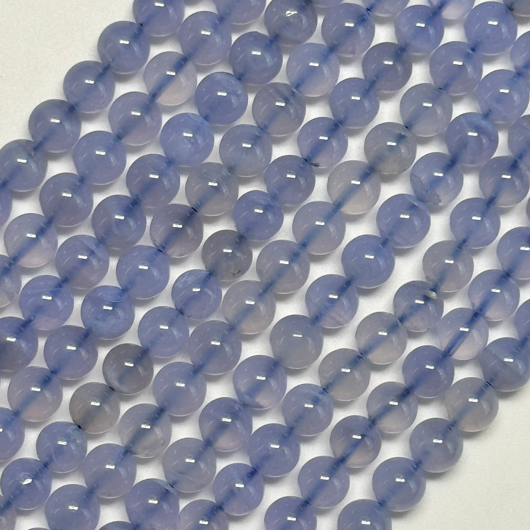 Blue Chalcedony Polished Round Beads image 3
