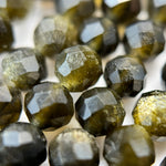 Gold Sheen Obsidian Faceted Round Beads image 1