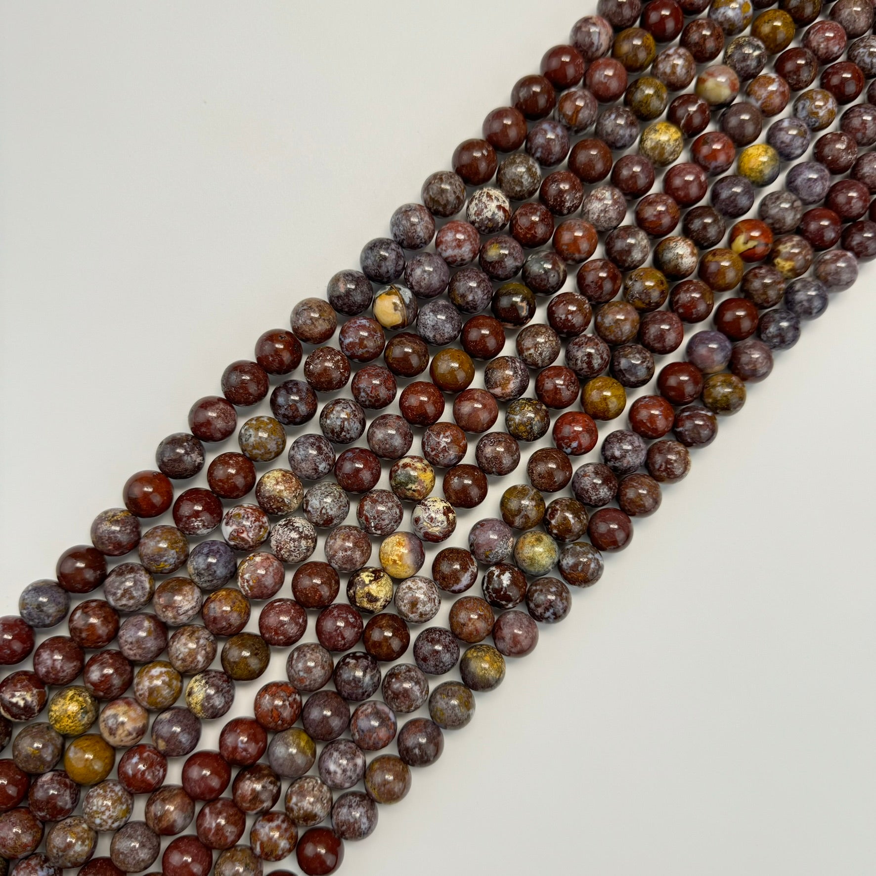 Fancy Red Agate Polished Round Beads image 0