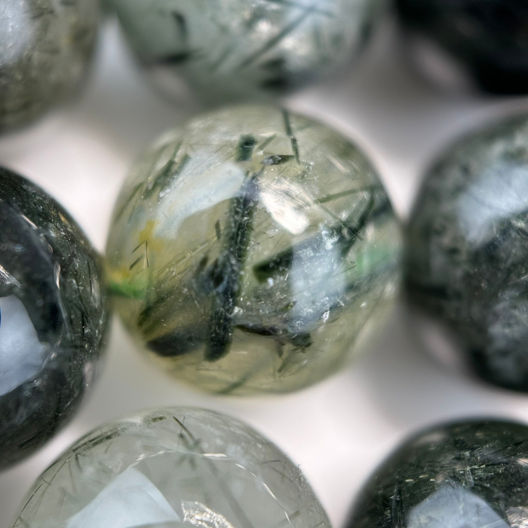 Green Rutilated Quartz Polish Round Beads image 8