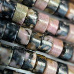 Rhodonite Dendritic Heishi Beads image 5