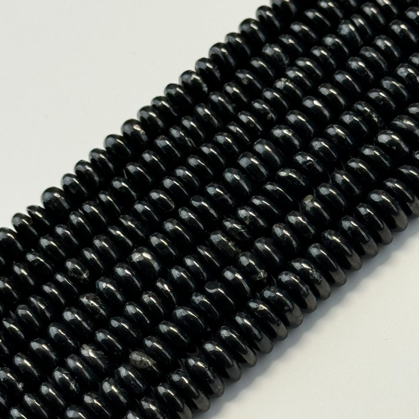 Shungite Rondelle Polished Beads image 5