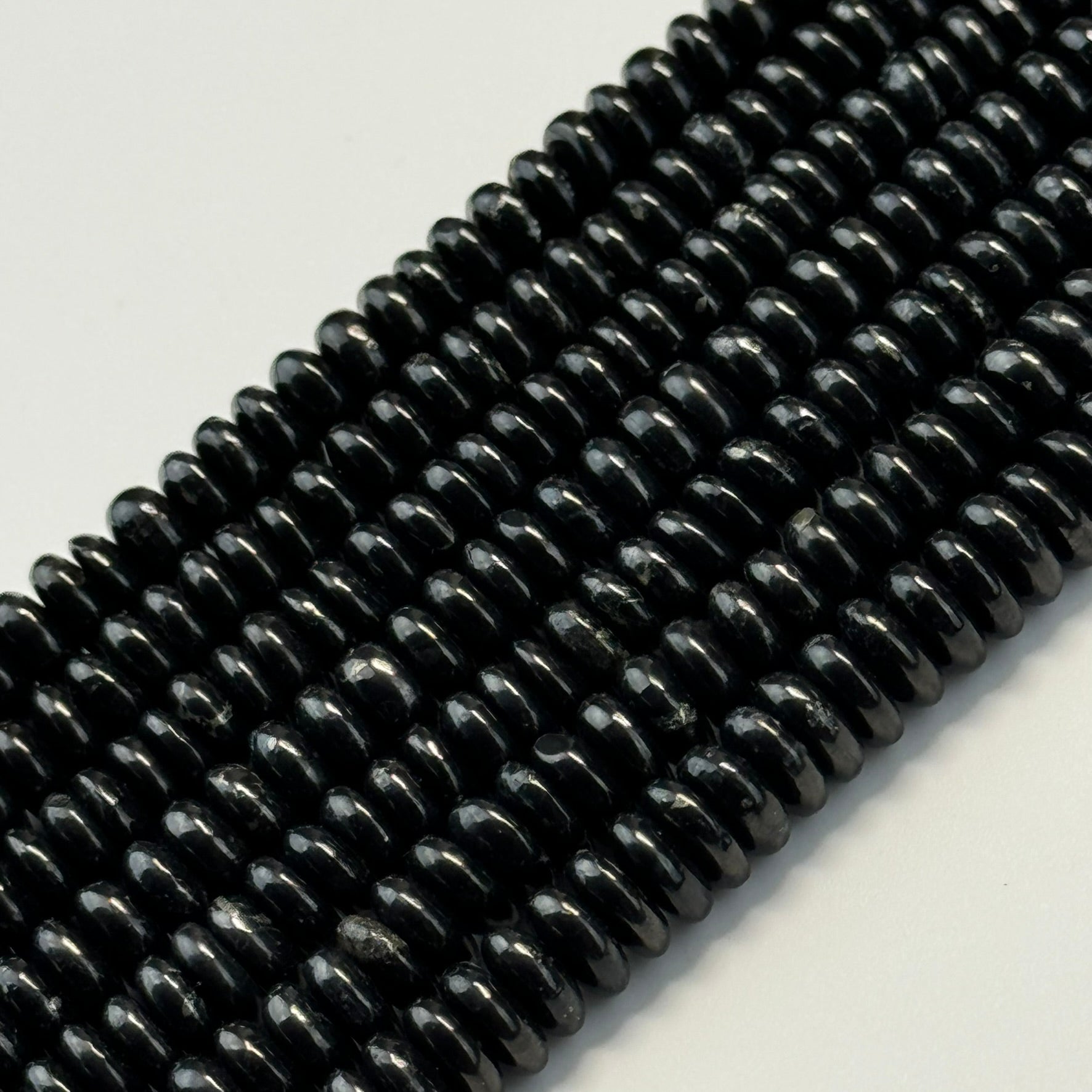 Shungite Rondelle Polished Beads image 5