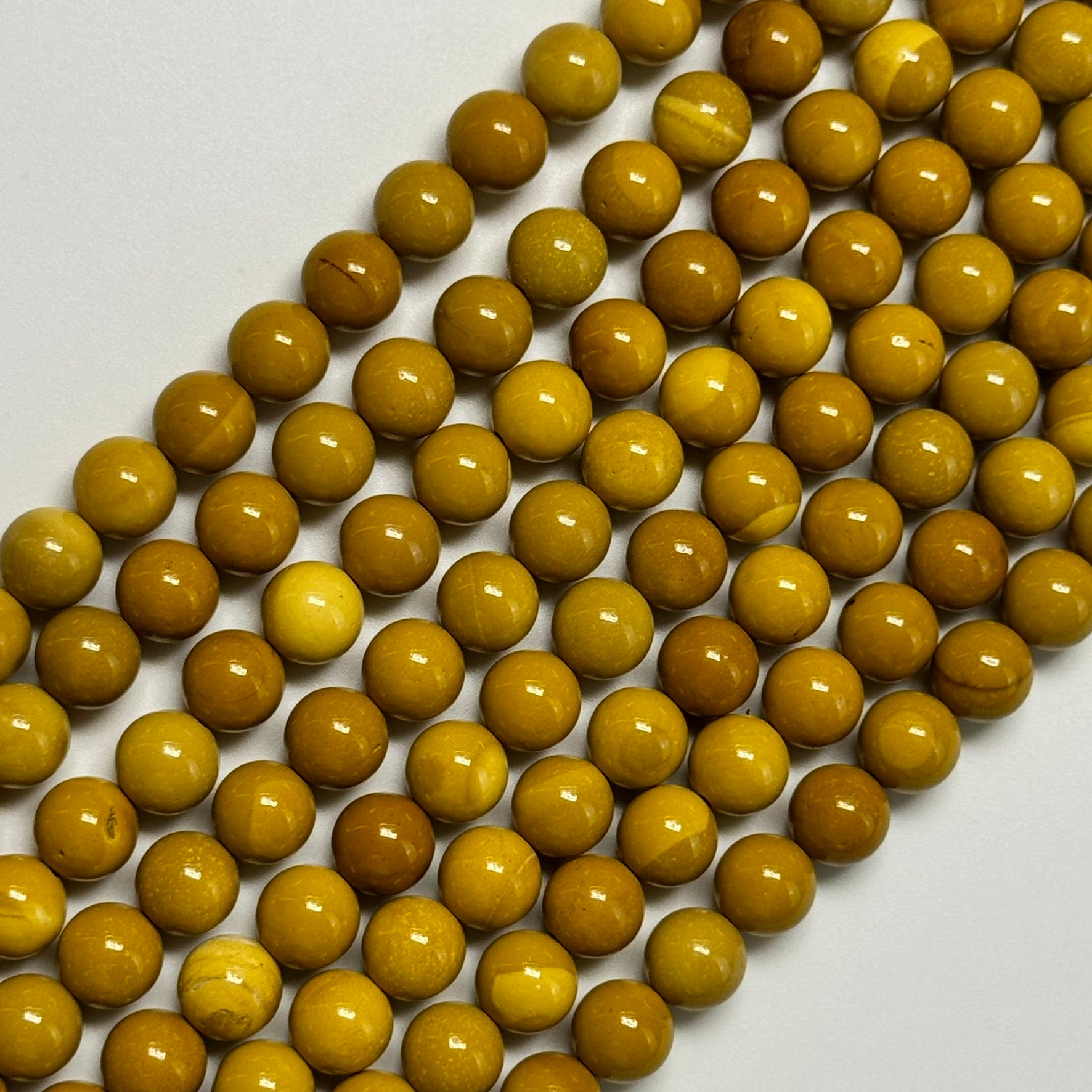 Yellow Mookaite Polished Round Beads image 1