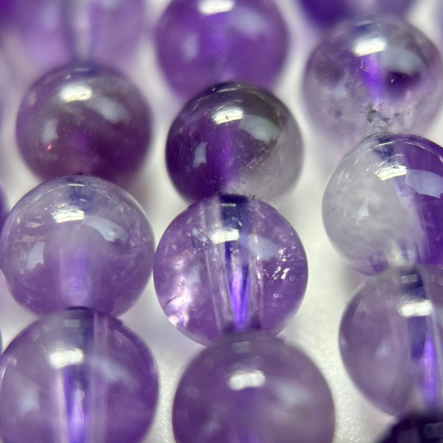 Chevron Amethyst Polished Round Beads image 11