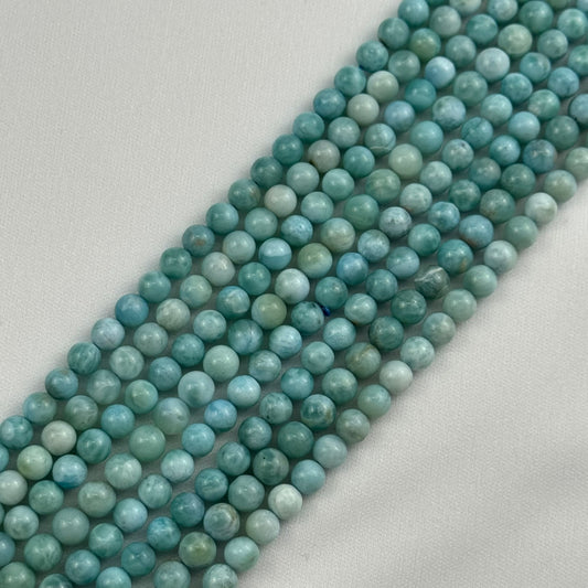 Larimar Polished Round Beads - (AAA Quality)