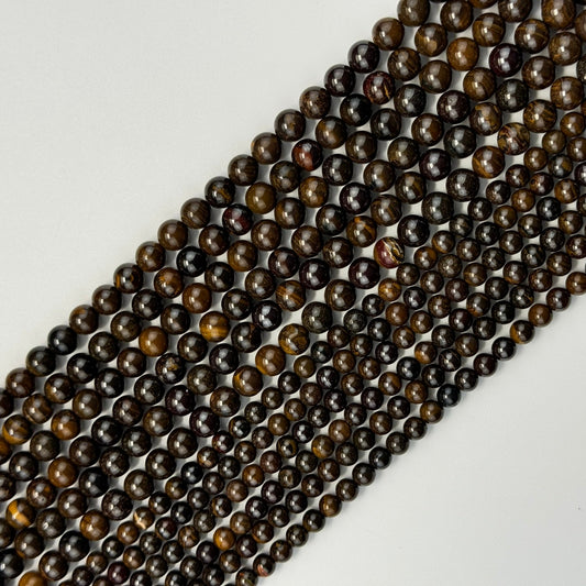 Australian Boulder Opal Polished Round Beads