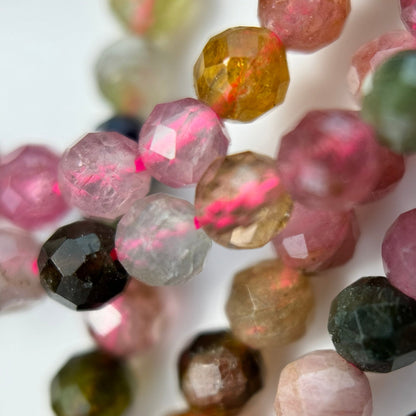 Multicolor Tourmaline Faceted Round Beads image 8