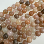 Mix-Pink Moonstone & Sunstone AA Polished Round Beads image 3
