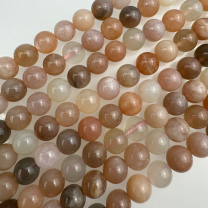 Mix-Pink Moonstone & Sunstone AA Polished Round Beads image 3
