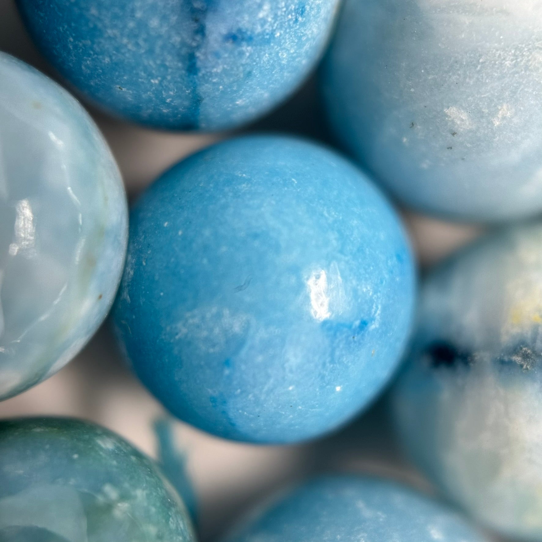 Blue Quartz Polished Round Beads image 4