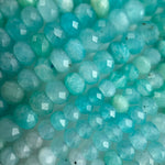 Amazonite AA Faceted Rondelle Gemstone Beads image 5