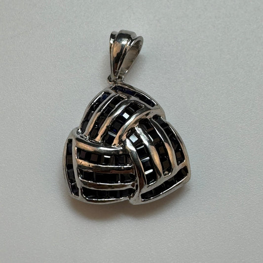 Blue Sapphire Pendant in 925 Sterling Silver image 0