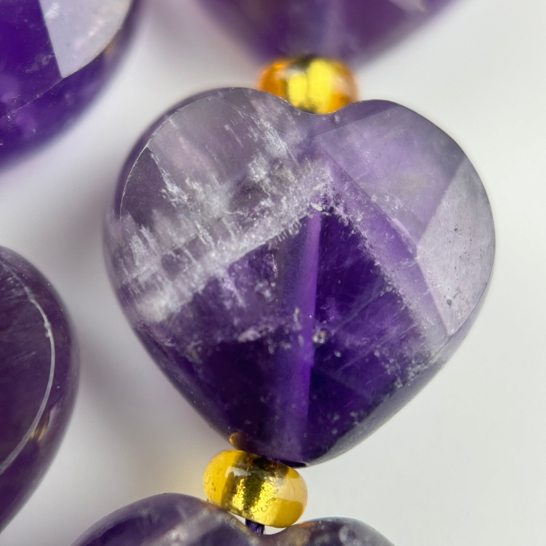 Chevron Amethyst Faceted Heart 12xï¿½12 mm Beads image 6