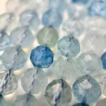 Aquamarine Faceted Round Gemstone Beads - AAA Quality image 3