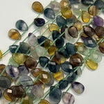 Multicolor Flurite Faceted Pear Shape Beads image 7