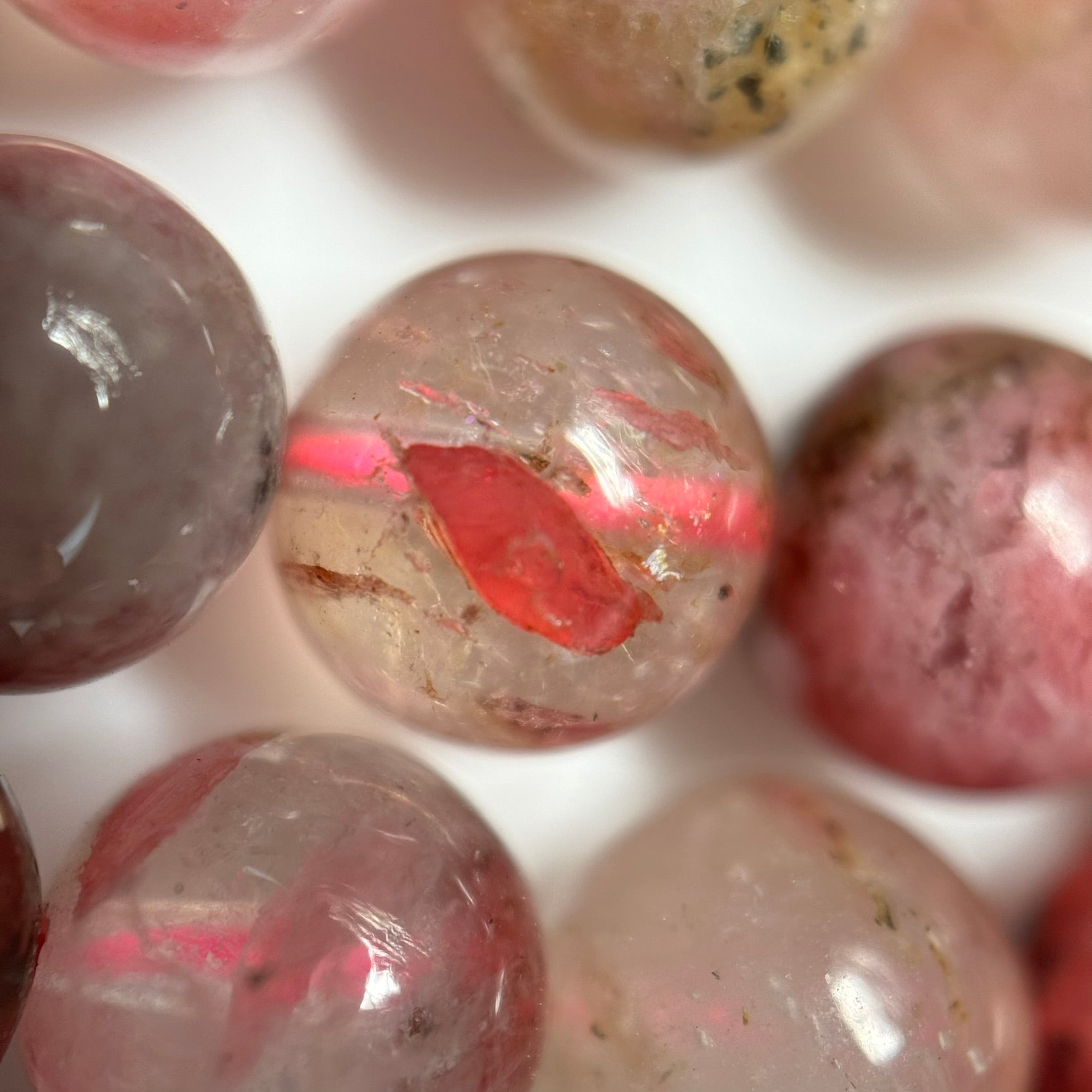 Sakura Rhodonite Polished Round Beads - Color A image 1