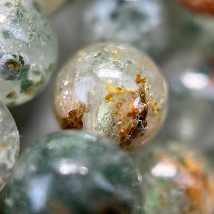 Green Phantom Polished Round Beads image 1