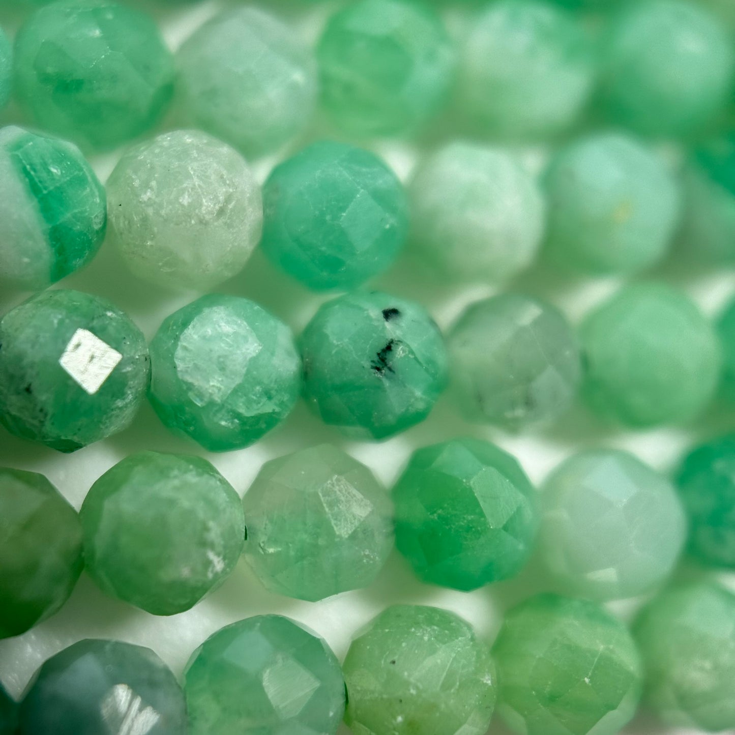 Chrysoprase Faceted Round Beads image 5
