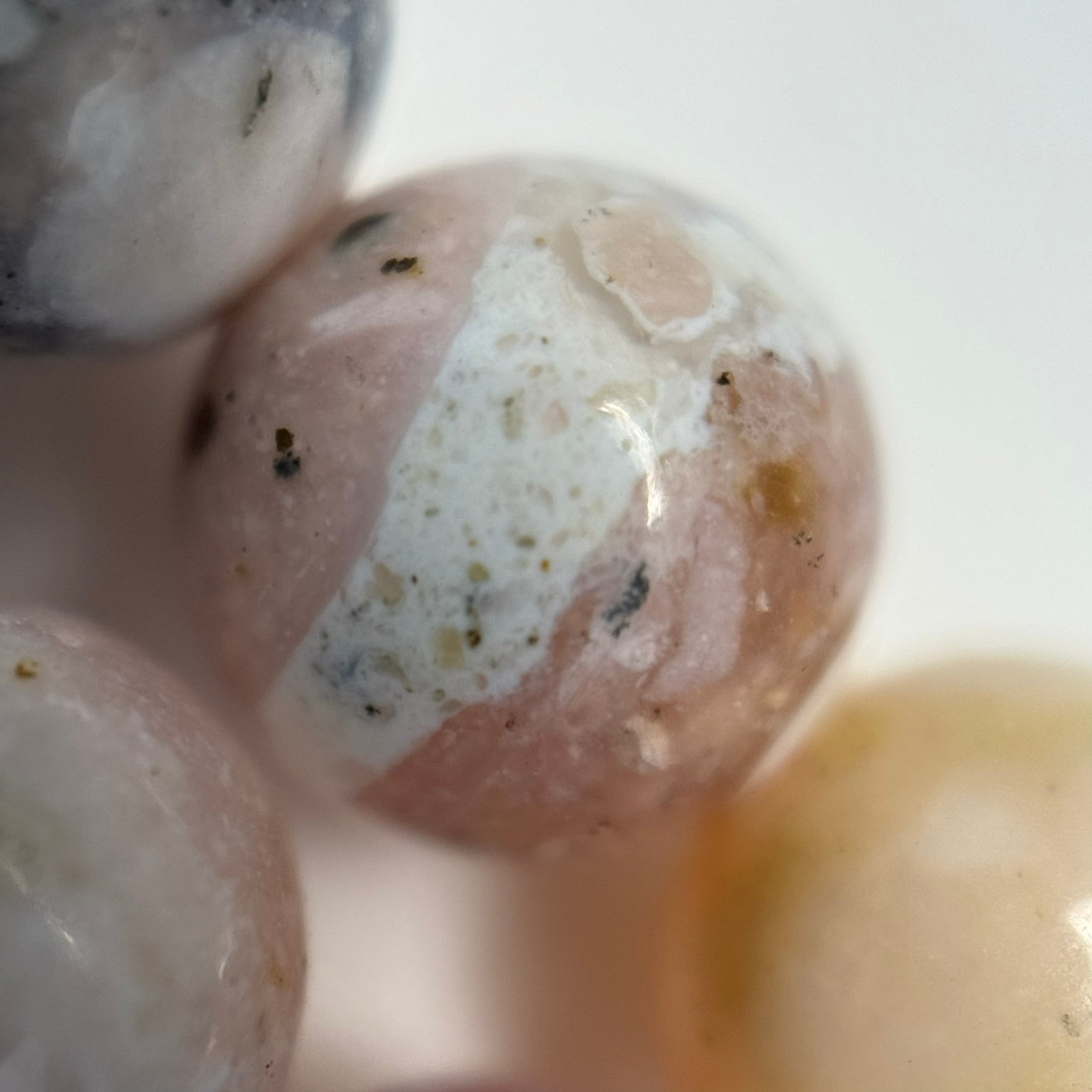 Dendritic Pink Opal Polished Round Beads image 2