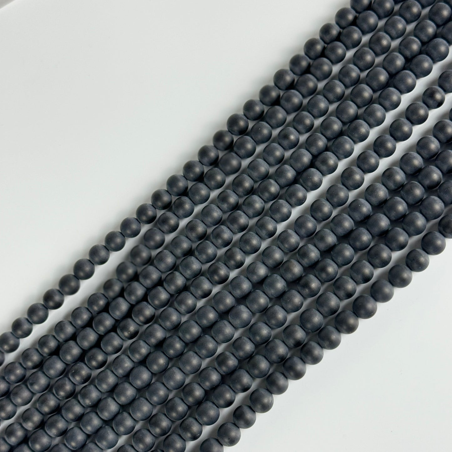 Black Onyx Frosted Round Beads image 5