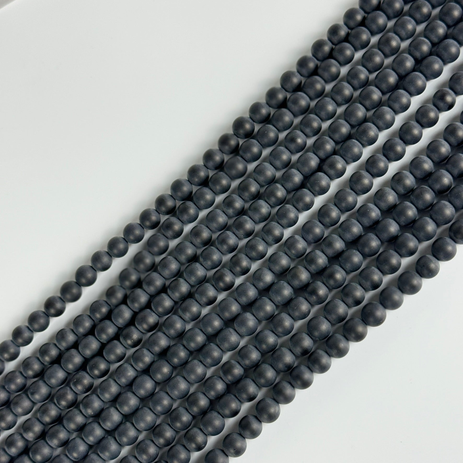 Black Onyx Frosted Round Beads image 5