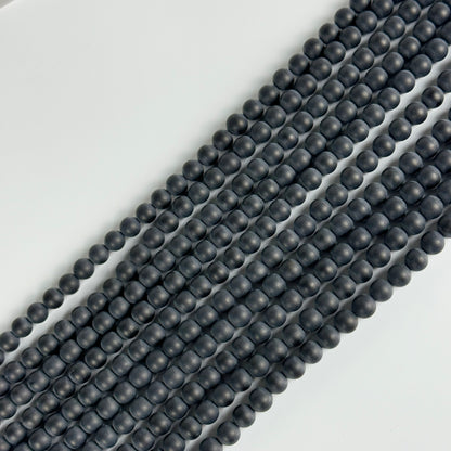 Black Onyx Frosted Round Beads image 5