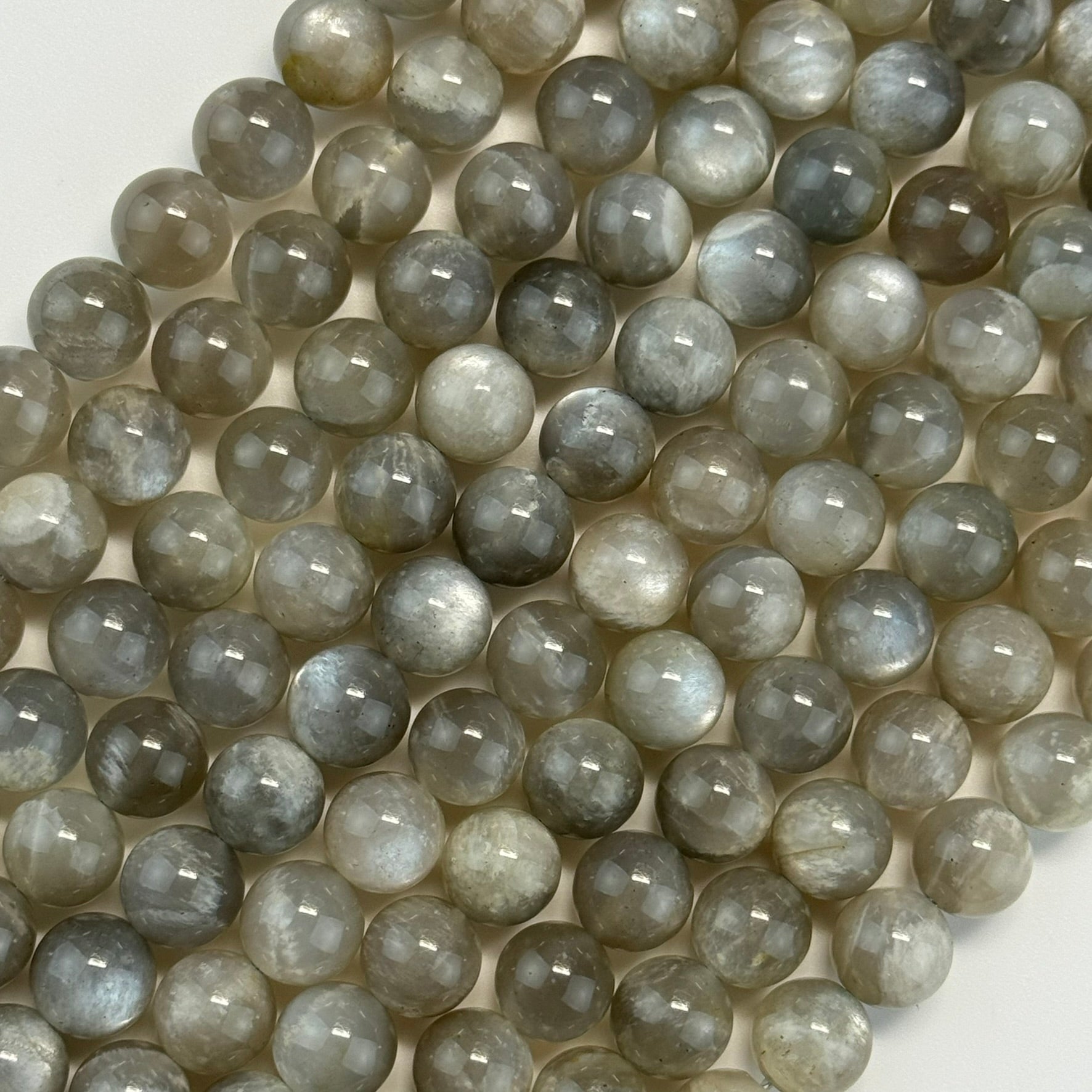 Gray Chocolate Moonstone Polished Round Beads image 0